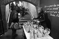 Soup Kitchen : St Luke's Lutheran Church : Hell's Kitchen : Food queues : Food lines : Hell's Kitchen : Streetlife, New York, Photo by Richard Moore